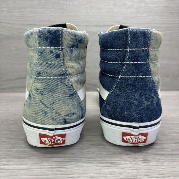 Vans Sk8 Hi Denim Shoes Sneakers Blue White Size Men 8.5 Women 10 High Top Skate - Picture 3 of 12